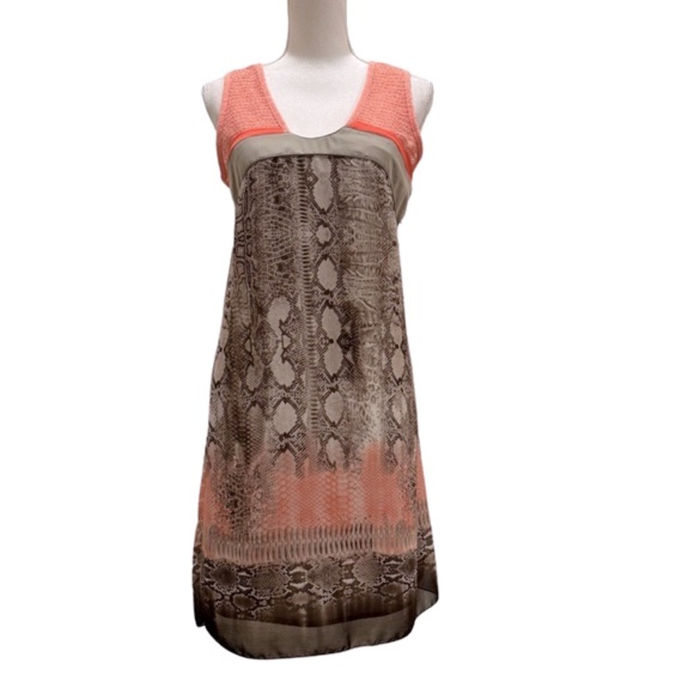 NWT Bai Amour sleeveless mini dress.  Gray and coral colors.  S,  M, XS